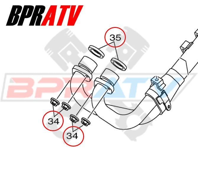 TITANIUM Exhaust Manifold Gasket Repair Kit Yamaha YFM700F Grizzly 700 2007-2013