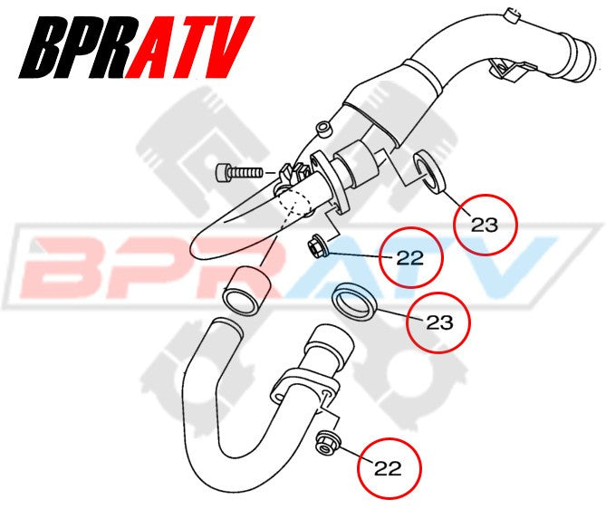 TITANIUM Exhaust Manifold Gasket Repair Kit YFM Raptor 700 Rhino 700 Grizzly 550