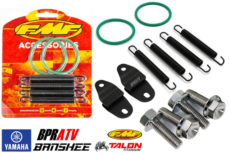 Banshee 350 Exhaust Repair Kit Yamaha FMF Pipe Springs Hangers & Titanium Bolts