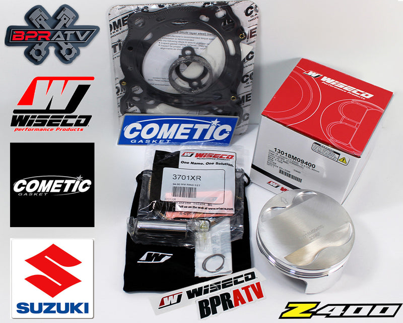 Suzuki DRZ 400 94mm +4 Big Bore BPRATV Wiseco Piston 12.5 Cometic Gasket Top Kit