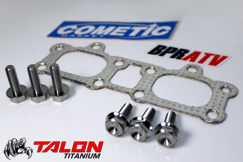 Titanium Exhaust Manifold Bolts Studs Screw & Cometic Gasket Polaris RZR XP 1000