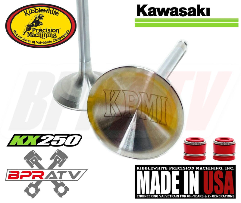 Kawasaki KX250F KX 250F Kibblewhite INTAKE Valves & RED Viton Stem Seals '17-19