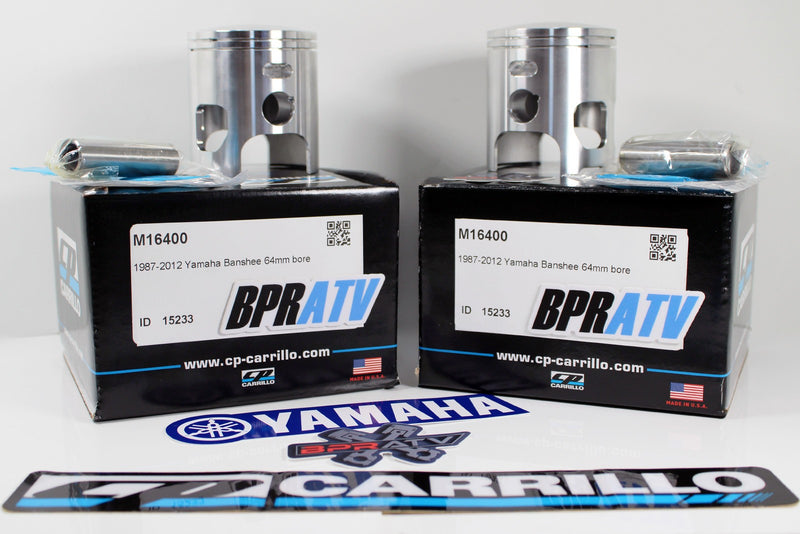 Yamaha Banshee CP Carrillo Pistons 64mm Stock Bore Forged Piston Set Top End Kit