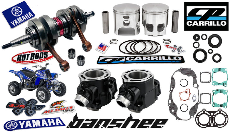 Banshee 64mm Stock Cylinders Engine Rebuild Kit CP-Carrillo Pistons Crank Gasket
