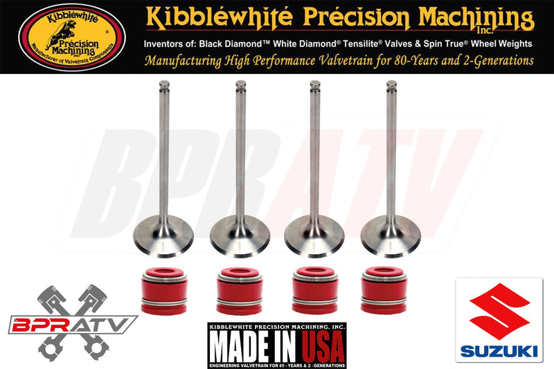 Kibblewhite RMZ250 White Diamond Valves & Titanium Springs RED Viton Seals 07-24