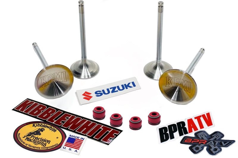 New Kibblewhite +1mm Valves & RED Seals Suzuki DRZ400 LTZ400 KFX400 Made In USA!