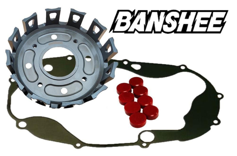 Yamaha Banshee Billet CNC Clutch Basket Red Cushions Bushings Cover Gasket