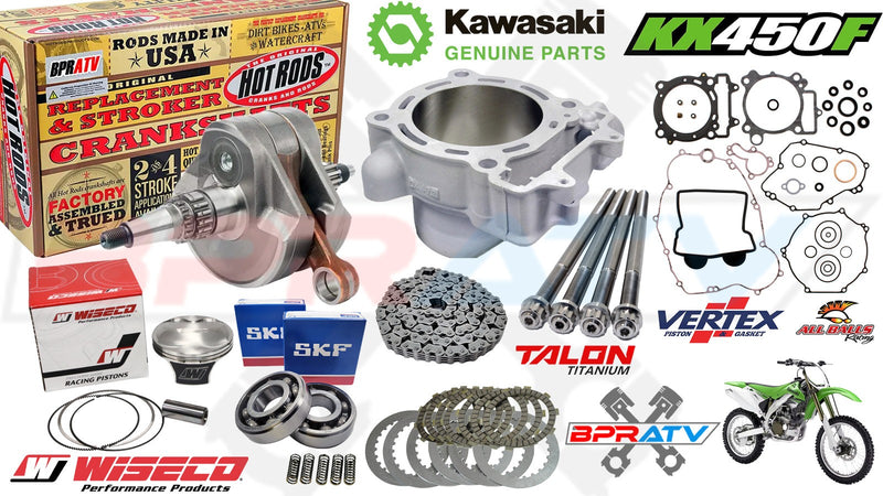 07-08 KX450F KX 450F OEM CYLINDER Complete Top Bottom Motor Engine Rebuild Kit