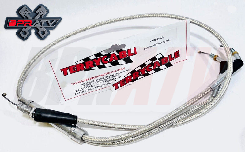 Banshee Black Shorty Levers Clutch Throttle TERRYCABLE Steel Braided Cables PWK