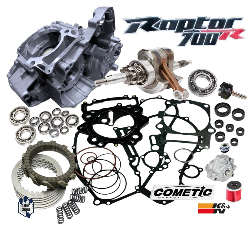 06-13 Raptor 700 700R Cases Bottom End Rebuild Complete Motor Engine Crankcases