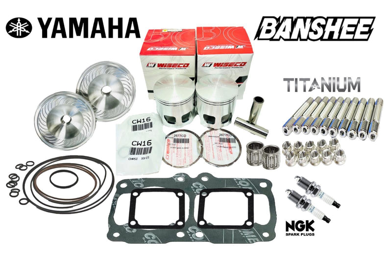 Banshee Stroker Top End Rebuild Wiseco 795M06400 Pistons Cut Domes NO SPACER Kit