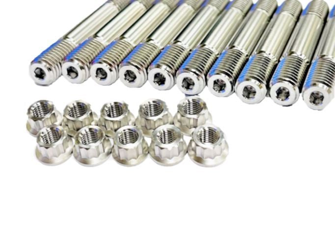 Banshee Crankcase Studs TITANIUM Bottom Top Case Allen Head Stud 12 Pts Nuts Kit