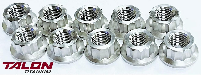 Banshee Noss Super Cub Head Nuts TITANIUM Replacement 12 Point Flange Nuts Kit