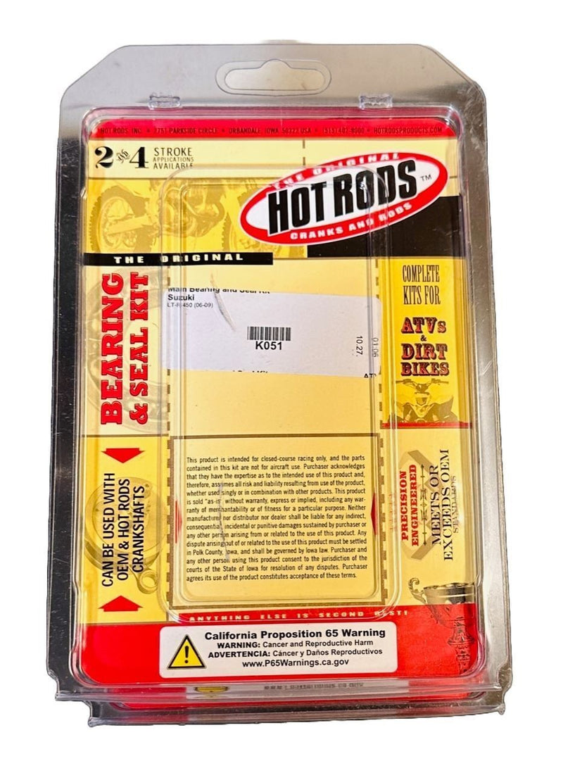 LTR450 LT-R 450 Hotrods Crank Bearings Hot Rods Crankshaft Main Bearing Kit