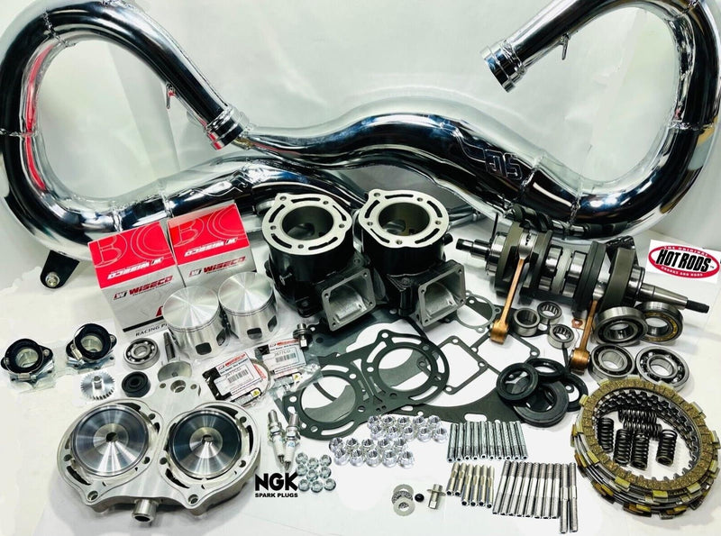 Banshee Ported Cylinders Rebuild Kit Top Bottom End Port Polish SLP Exhaust Pipe