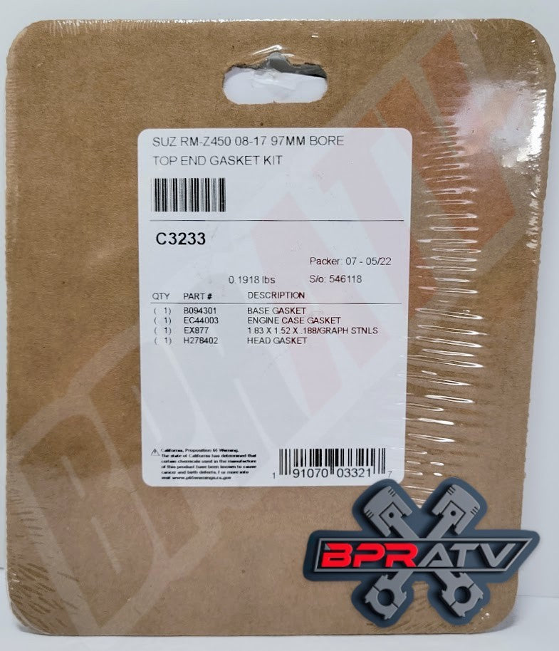 2008-2025 Suzuki RMZ450 RMZ 450 96mm Stock Bore Cometic Top End Gasket Kit C3233