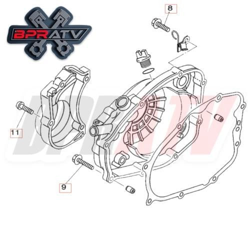 Yamaha Blaster YFS200 BPR Titanium RIGHT CRANKCASE Cover Bolts Bolt Kit Washers