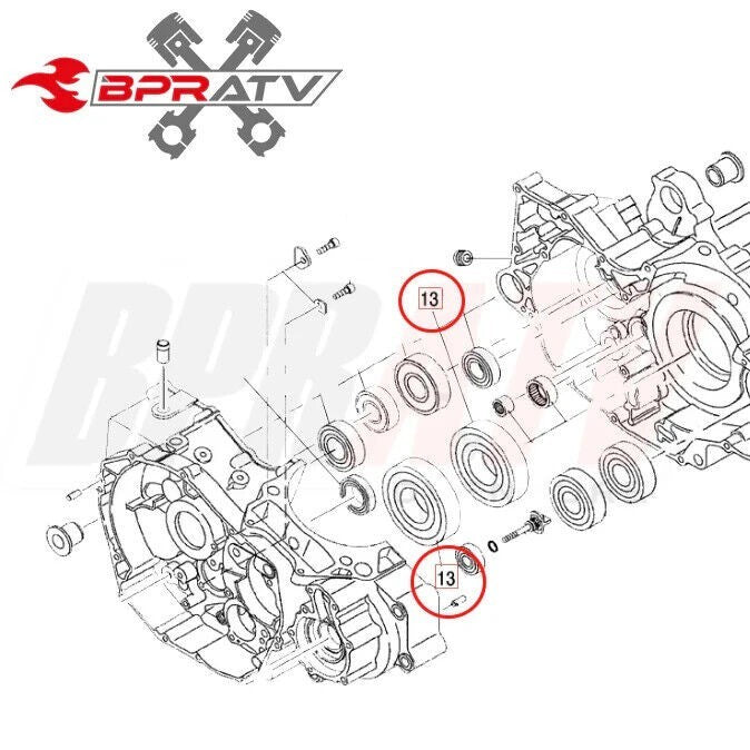 Polaris Predator 500 Crankshaft Main Bearing SKF Crank Bearing Set Pair 3089581