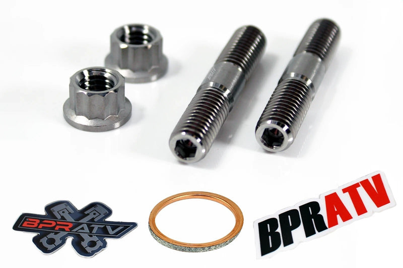 06-14 Grizzly 700 TITANIUM Exhaust Manifold Studs Nuts Head Pipe Stud Gasket Kit