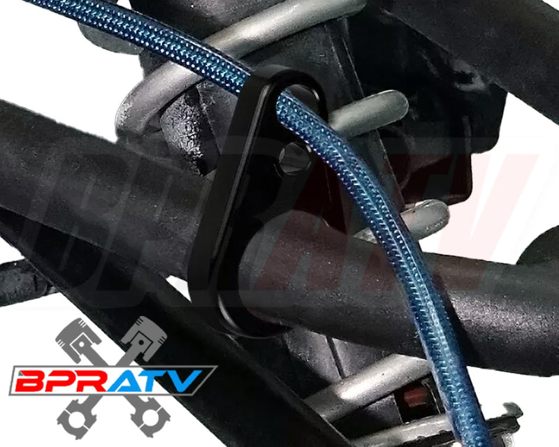 Yamaha Blaster 200 CNC Billet Black Front A-Arm Brake Line Clamps Universal Pair