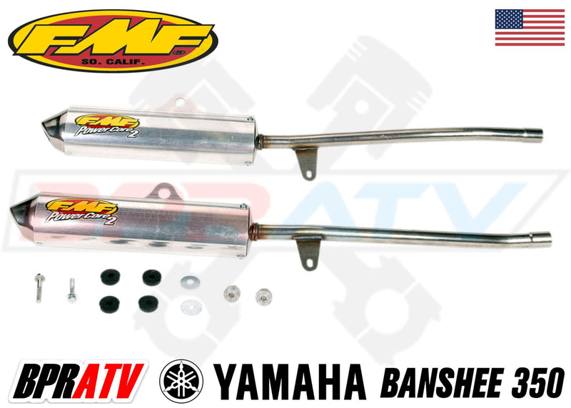 Yamaha Banshee 350 FMF Full Exhaust Fatty Pipes PowerCore 2 II Silencers Set Kit