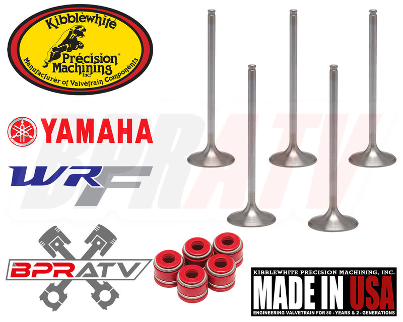 03-15 Yamaha WR450F WR 450F KIBBLEWHITE +1mm Intake Exhaust Valves RED Seals Kit