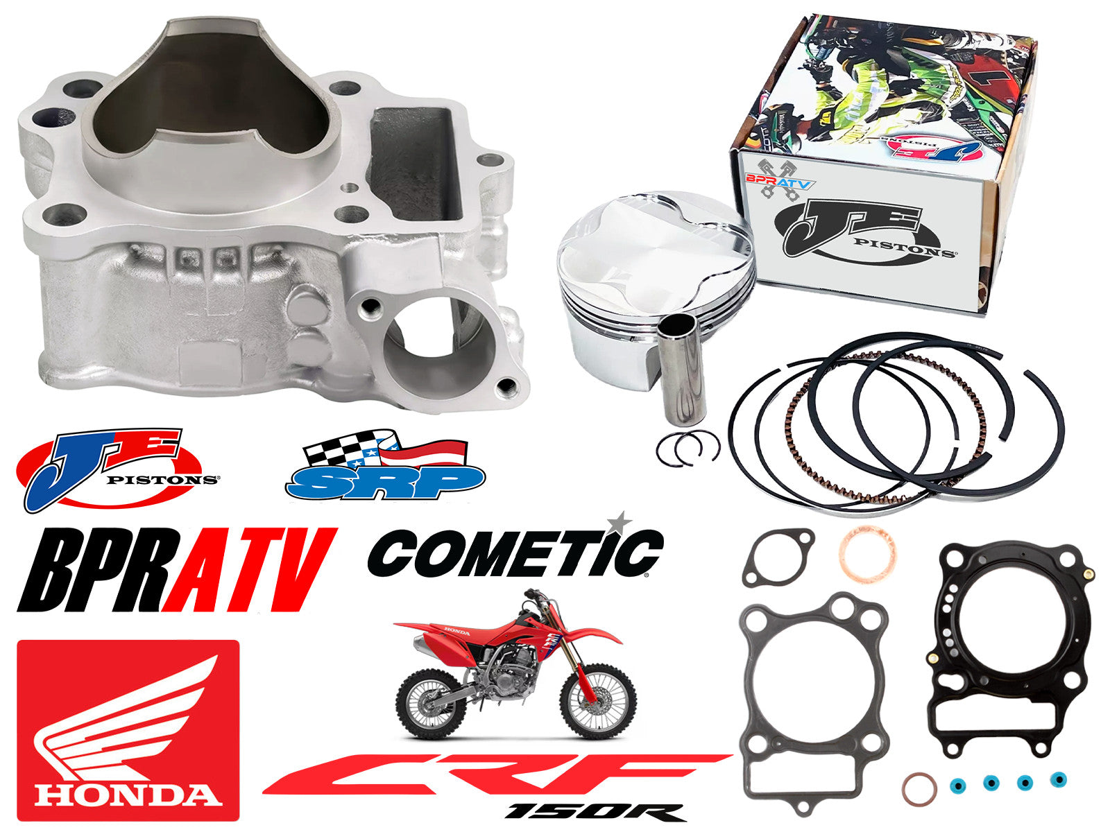 Honda CRF150R CRF 150R Top End Rebuild Kit OEM Stock Bore Cylinder