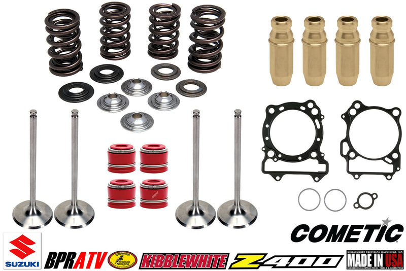 Suzuki Z400 DRZ400 LTZ400 Kibblewhite Valves Titanium Springs Guides Cometic Kit