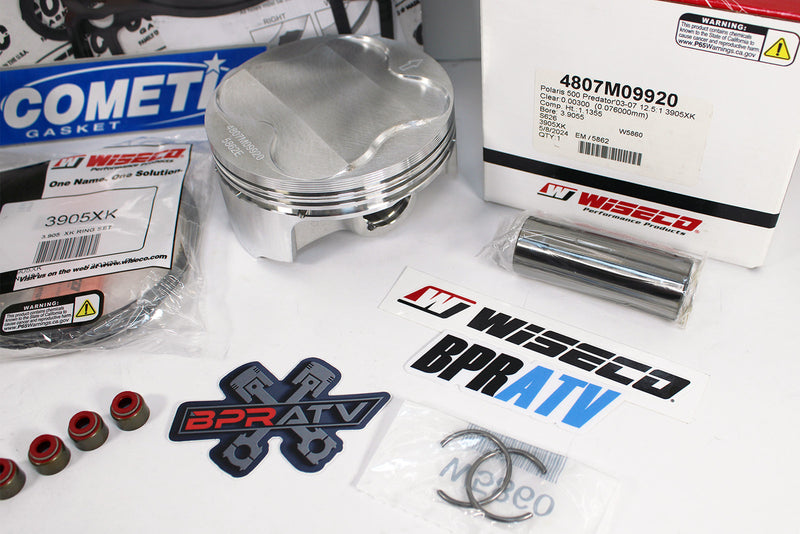 Polaris Predator 500 Outlaw Cylinder Wiseco Piston Ti Studs Top End Rebuild Kit