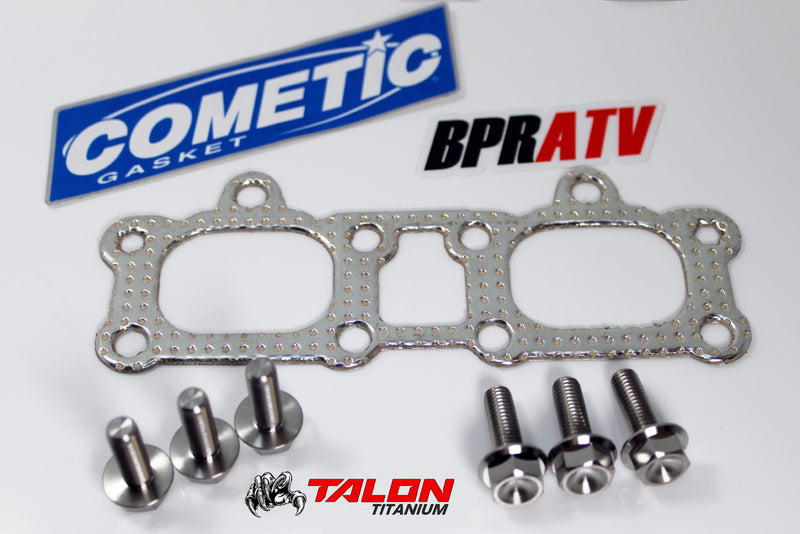Premium Titanium Exhaust Manifold Bolts & Cometic Gasket for Polaris RZR XP 1000