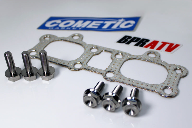 BPRATV Titanium Exhaust Manifold Bolts & Cometic Gaskets Polaris RZR RS1 XP 1000