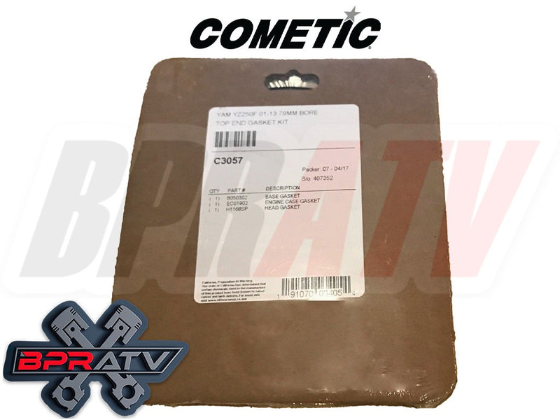 01-13 Yamaha YZ250F YZ 250F 77mm Stock Bore Cometic Top End Gasket Kit C3057 USA