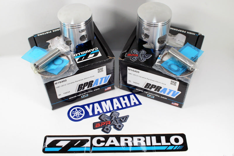 New Yamaha Banshee 64mm Stock Bore CP-Carrillo Forged Pistons Kit Rings Clip Set
