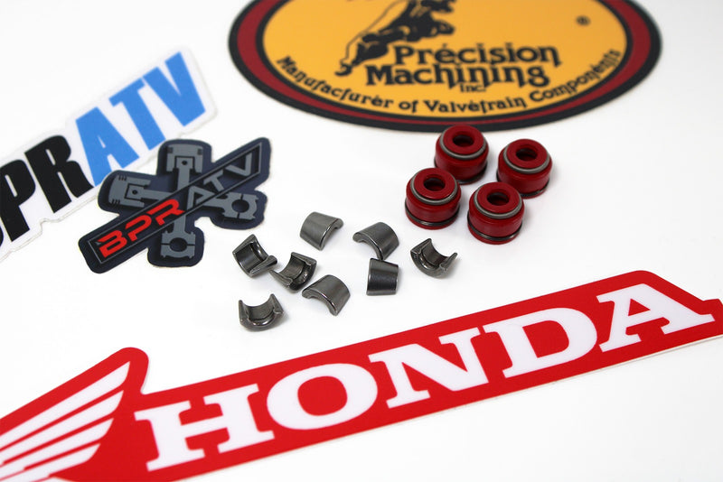 TRX400EX 400X XR400R Valve Keepers Cotters Kit Honda Kibblewhite Red Viton Seals