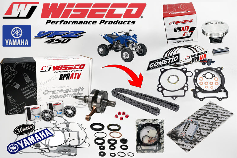 YFZ450 YFZ 450 95 Stock Bore Wiseco Piston Crank Gaskets Full Motor Rebuild Kit