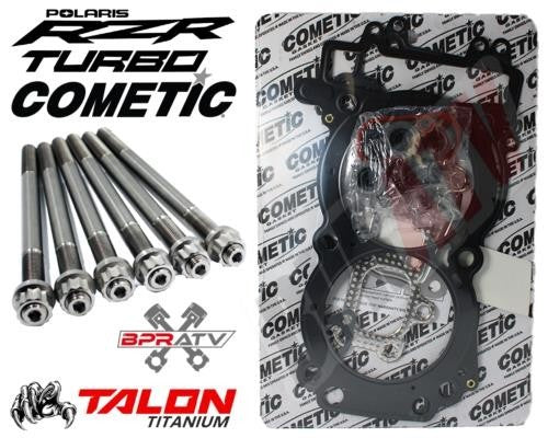 RZR XP XPT TURBO OEM Bore Cometic Top End Gasket TITANIUM Cylinder Head Stud Kit
