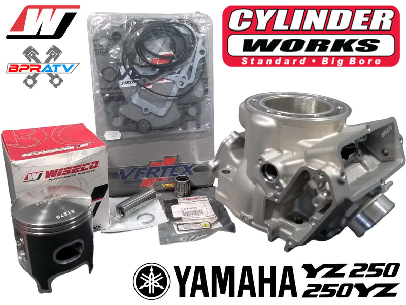 03+ YZ250 YZ 250 Stock Bore Cylinder Head 66.4 Wiseco Complete Top End Parts Kit