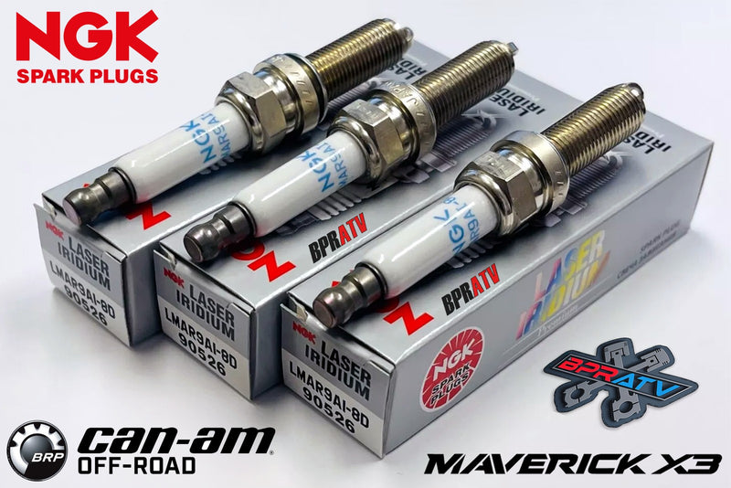 Set Of 3 NGK Iridium Spark Plugs LMAR9AI-8D Can Am Maverick X3 X-3 Head Fix Kit