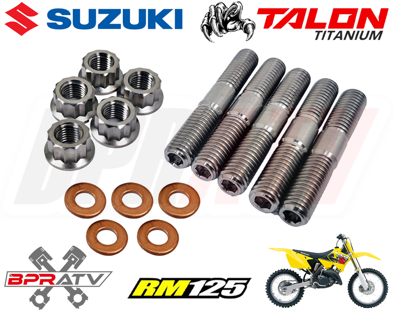 89-08 Suzuki RM125 TITANIUM Cylinder Head Stud Kit Cylinder Bolts Nuts & Washers