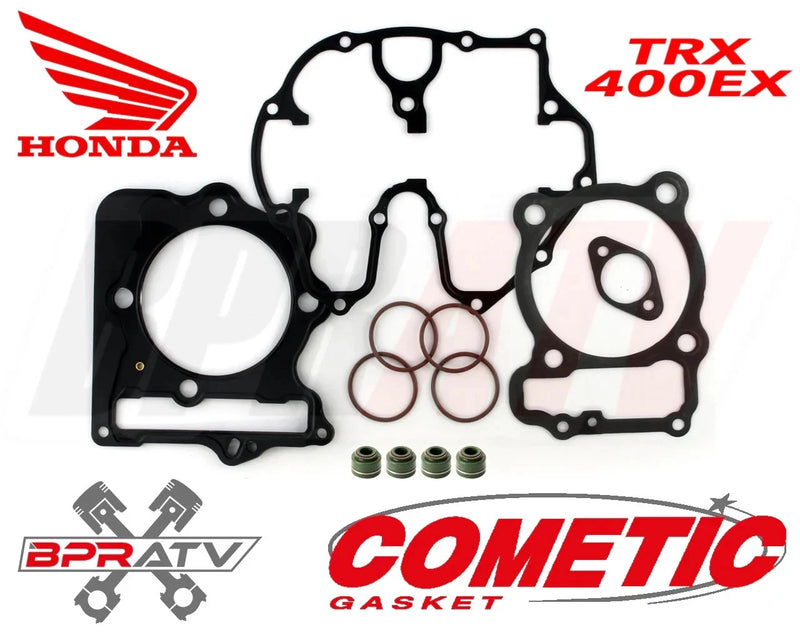 Honda 400EX 86 87 88 89 mm Big Bore Cometic Top End Gasket Kit C7826 Stem Seals