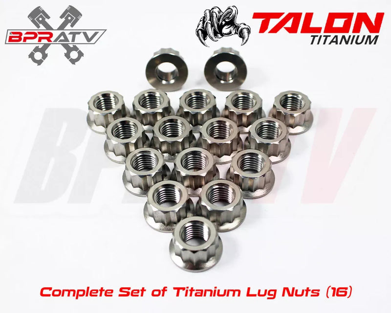 Yamaha YFZ 450 YFZ450 Titanium Lug Nuts For All Wheels Front Rear Nut Set of 16