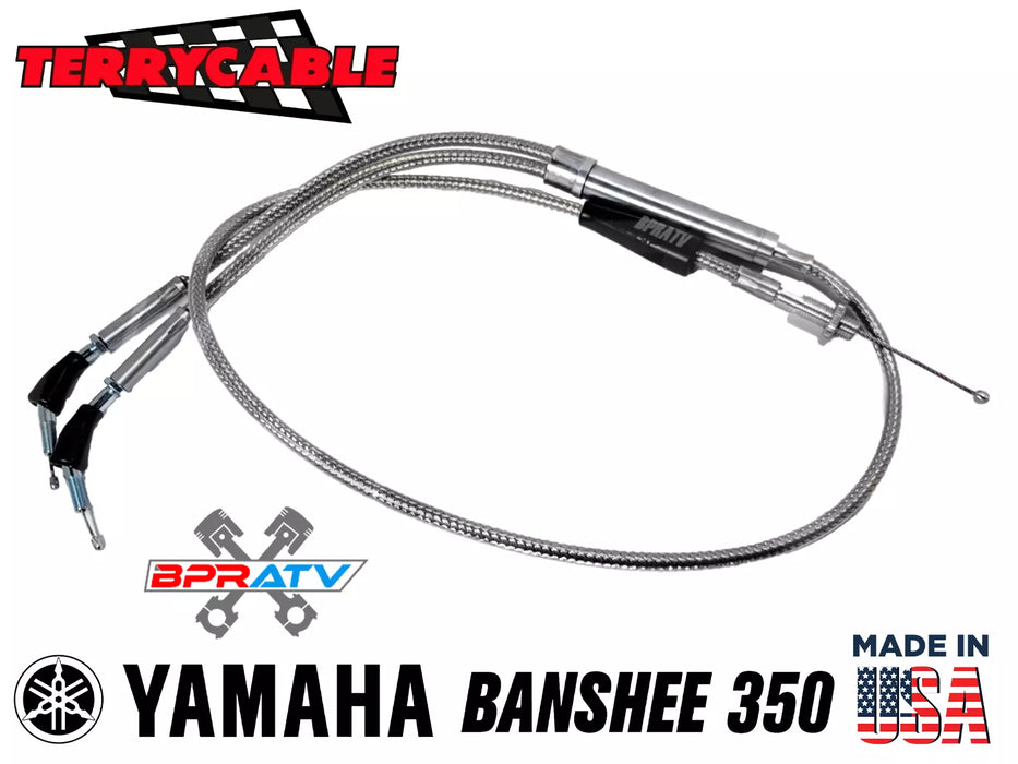 Banshee 350 Terry Steel Braided Dual Thumb Throttle & Clutch Cable PWK PJ Carbs