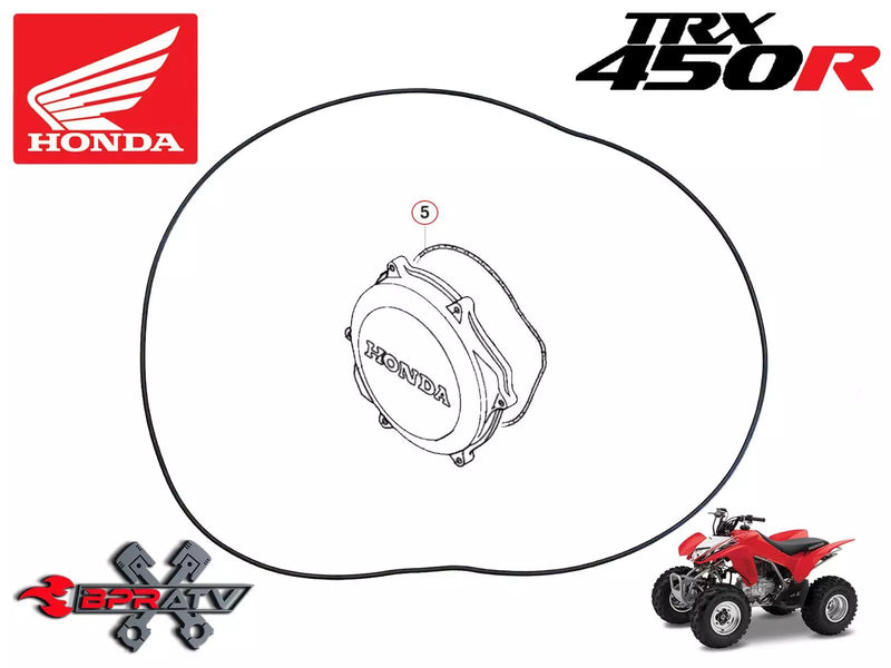 Hinson Racing Black Billet Clutch Cover & Gasket O-ring Honda TRX450R TRX 450ER