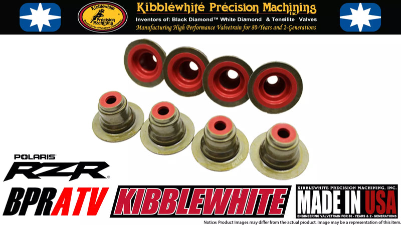 RZR XP Turbo A S4 Kibblewhite Valve Stem Seals Complete Set RED Viton Seal Kit 8