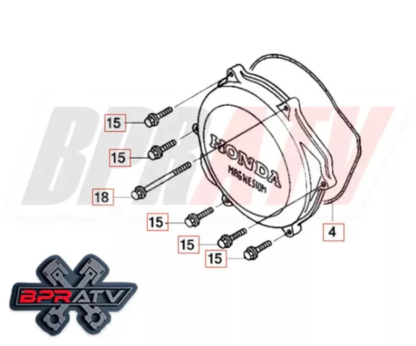 02-08 Honda CRF450R CRF 450R 450X BPR Talon Titanium Clutch Cover Bolt Bolts Kit