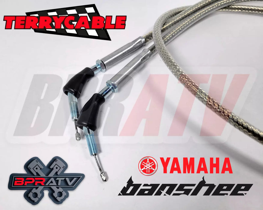 Banshee 350 Terry Steel Braided Dual Thumb Throttle & Clutch Cable PWK PJ Carbs