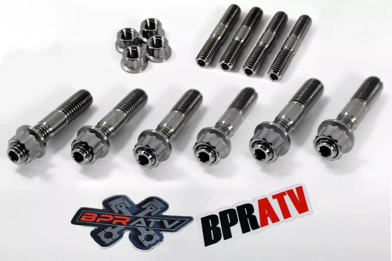 Yamaha Blaster TITANIUM Cylinder Head Studs Cylinder to Crankcase Stud Kit Nuts