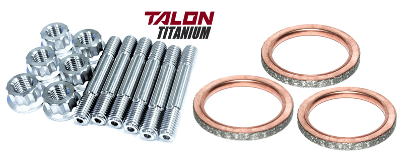 Wildcat XX YXZ 1000R Exhaust Gaskets Studs TITANIUIM Stud 12 Pt Nut Gasket Kit
