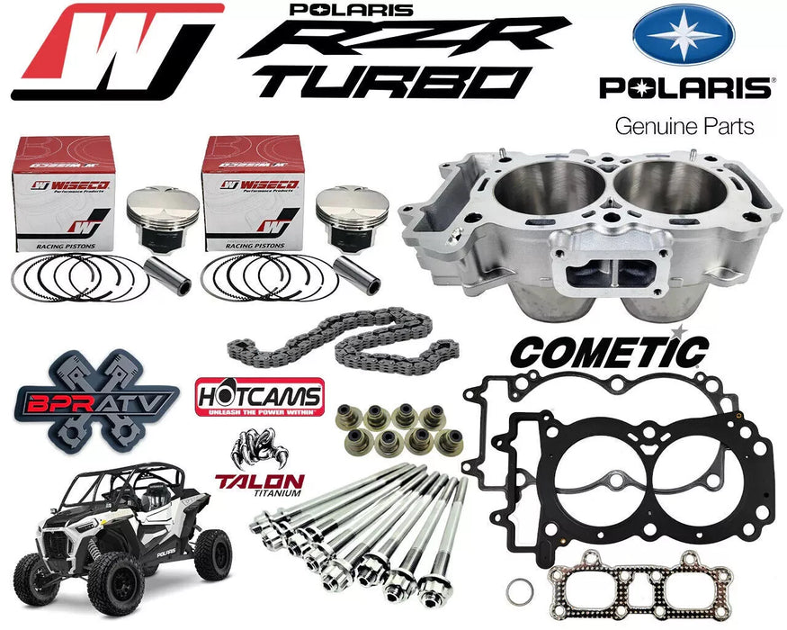 RZR XP Turbo S S4 OEM Cylinder Wiseco Pistons Complete Top End Assembly Stud Kit