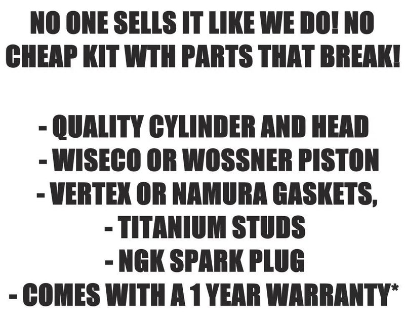 Suzuki LT80 LT 80 / KFX80 Top End Rebuild Kit Wiseco Vertex Titanium Studs Redo